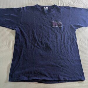 Vintage Champion T-Shirt Men’s Large Navy Embroidered Logo 90s Y2K Style USA